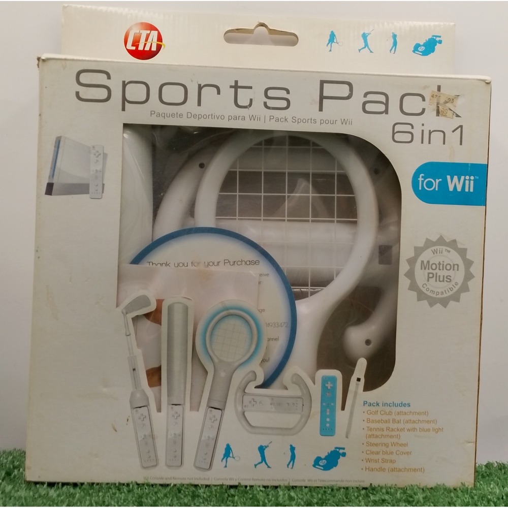 Sports Pack 6 in 1 for Nintendo Wii Gaming System Accessory Pack White - Motion